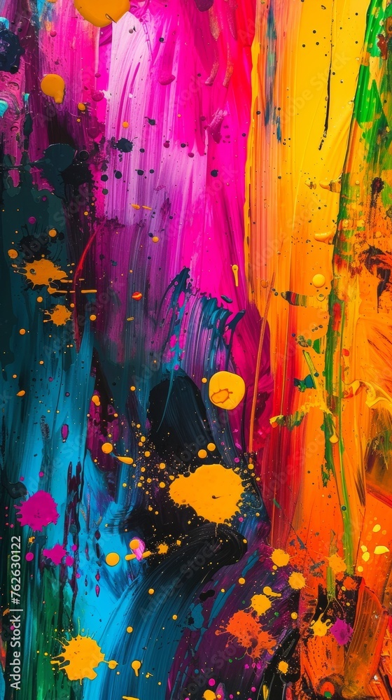 Vibrant Abstract Painting With a Multitude of Colors