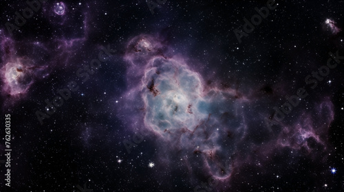 Cosmic nebula background with vibrant colors and star clusters in a distant galaxy