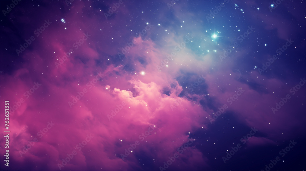 Dreamy night sky background with glowing clouds and shimmering stars Dreamy night sky background with glowing clouds and shimmering stars
