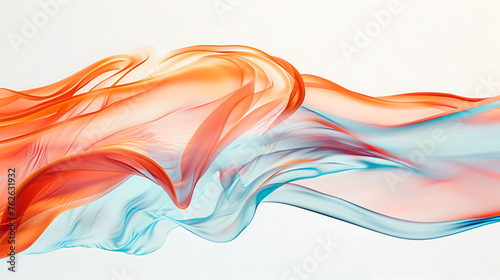 Digital smoke, flowing forms in translucent colors ,Ethereal Fabric Waves - Gentle Flow of Colorful Silk Textures in Pastel Tones, a Soft and Delicate Abstract Design