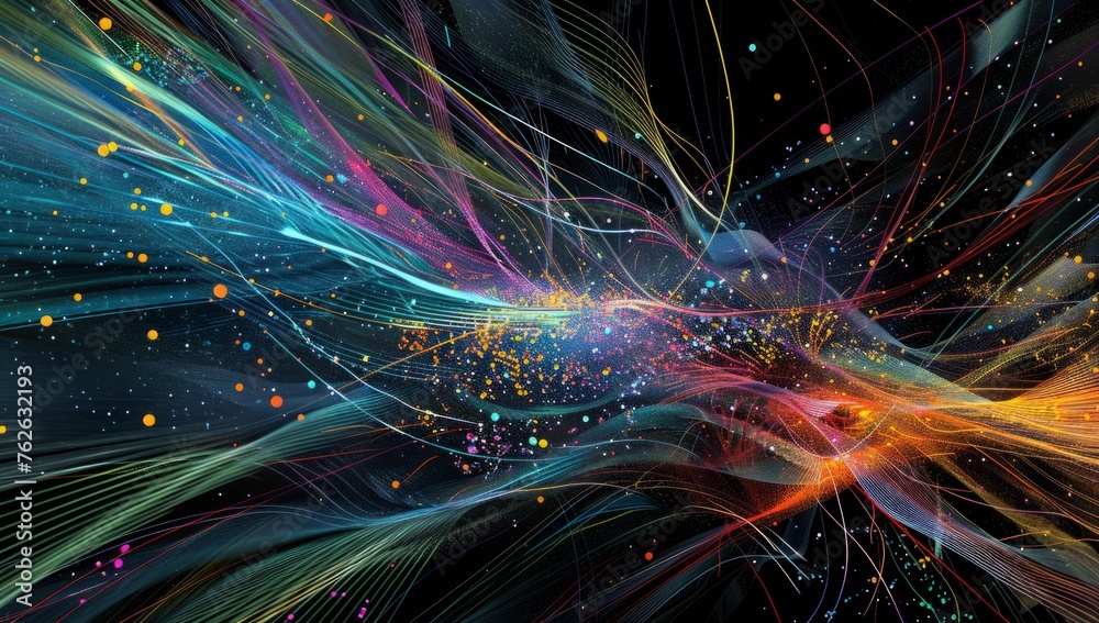 Abstract digital background with interconnected lines and dots ...