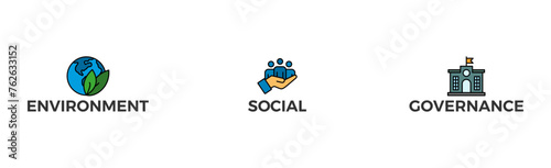 ESG banner web icon vector illustration for Environment Social Governance of corporate sustainability performance for investment screening