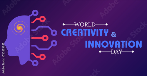 Inspiring Ingenuity: World Creativity Day. Campaign or celebration banner