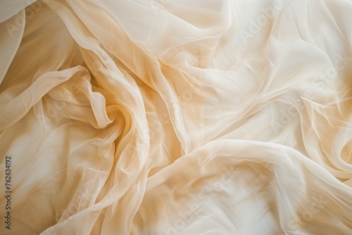 Elegant, Flowing Ivory Fabric Texture