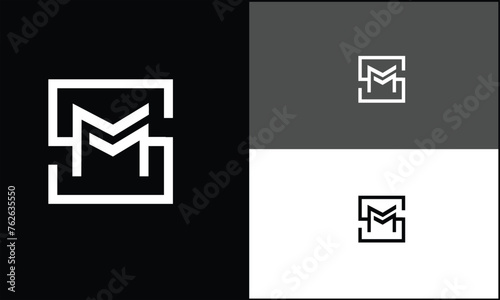 SM, MS, S, M, Abstract letters Logo monogram