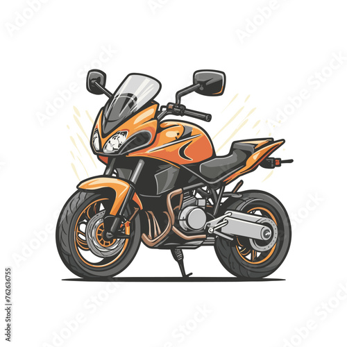 Big isolated colorful motorcycle vector