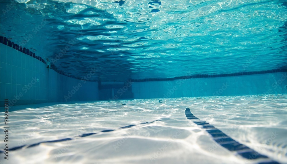 underwater pool with blue background