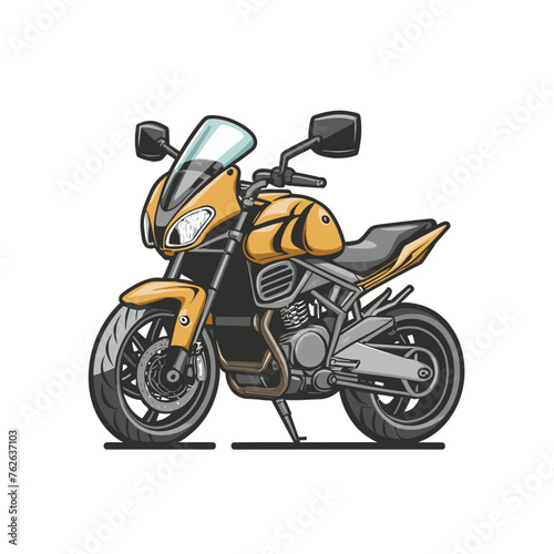 Big isolated colorful motorcycle vector