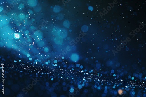 Abstract Bokeh Lights in Shades of Blue