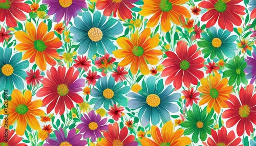 seamless flower background colorful flower background