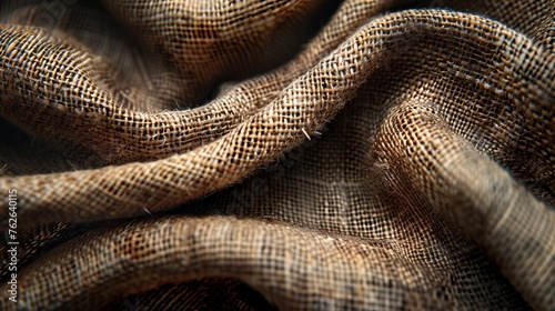 Brown sackcloth texture, background, selective focus