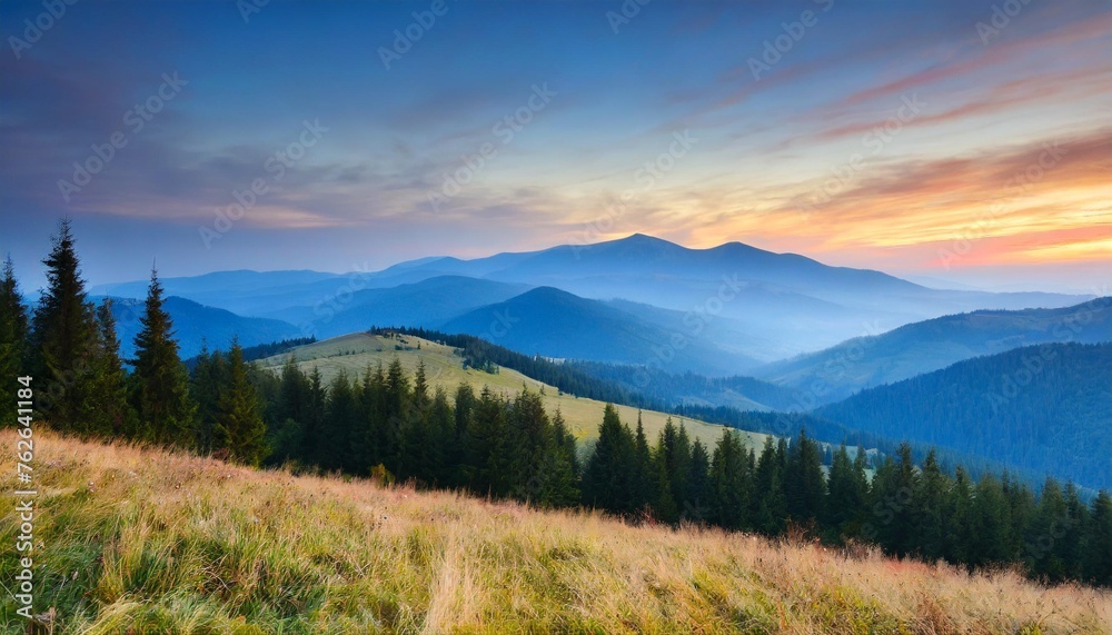 evening scene in carpathians