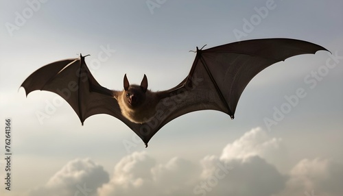 A Bat With Its Wings Spread Wide Soaring Through Upscaled 4