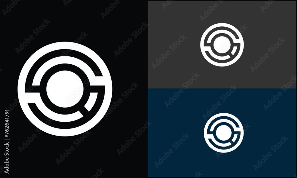 SQ, QS, S, Q, Abstract letters Logo monogram SQ, QS, S, Q, Abstract letters Logo monogram