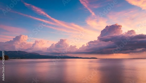 the sky at sunset pink clouds © Faith