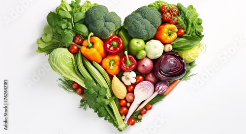 a heart shaped vegetable arrangement