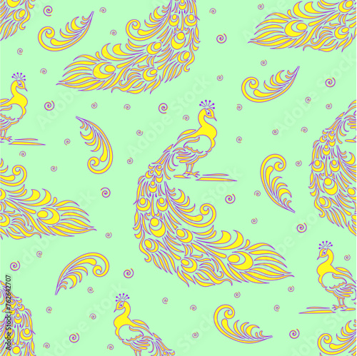 Hand draw seamless pattern floral elements. Arabic, oriental, indian motiv. Hand draw vector illustration