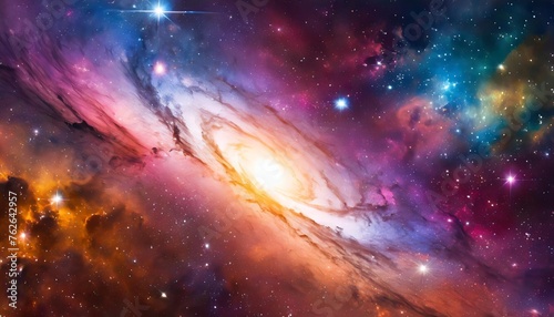 space galaxy realistic illustration colorful nebula background created with