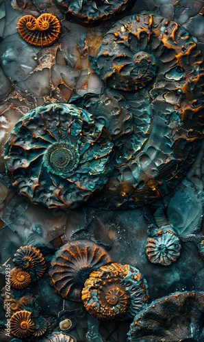 fossils shells background.