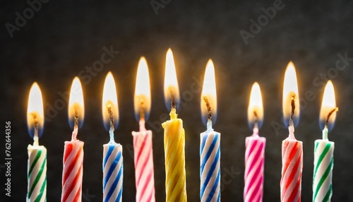 birthday candles on a black background