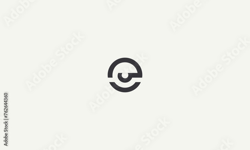 initial letter e simple monogram logo design vector illustration