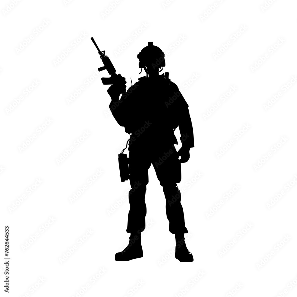 Silhouette of a soldier. vector illustration of a special ops.