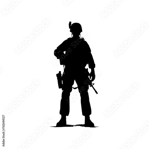 Silhouette of a soldier. vector illustration of a special ops.