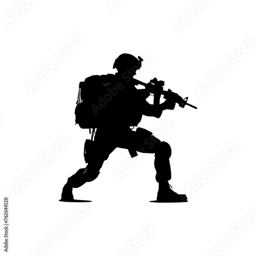 Silhouette of a soldier. vector illustration of a special ops.