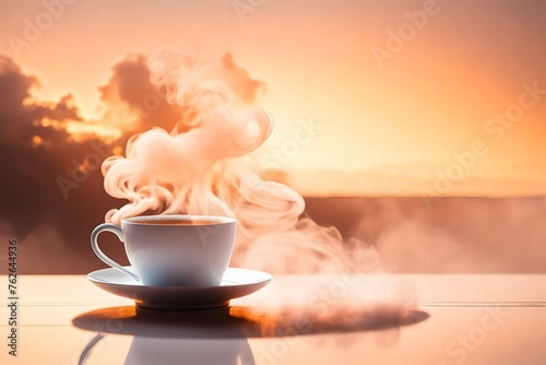 cup of coffee with smoke