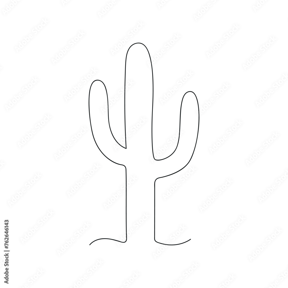 Cactus drawn in one continuous line. One line drawing, minimalism. Vector illustration. Cactus drawn in one continuous line. One line drawing, minimalism. Vector illustration.