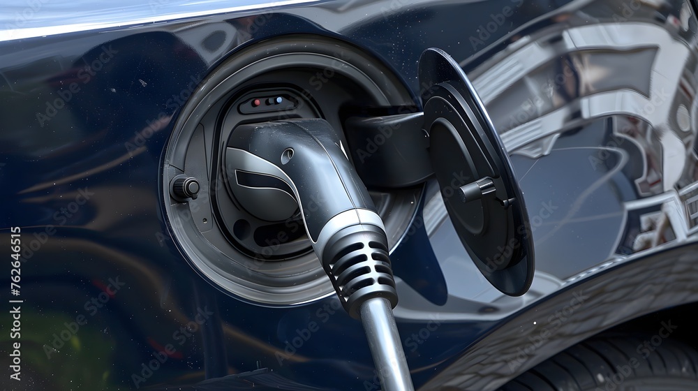 Close-Up Electric Car Charging Port Eco-Friendly Alternative Energy Transportation Concept