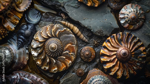 fossils shells background. © Yahor Shylau 