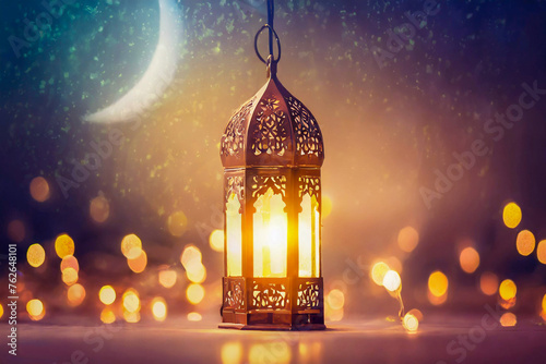 Wallpaper Mural Fantasy Islamic-style lantern design for Ramadan celebration with copy space Torontodigital.ca