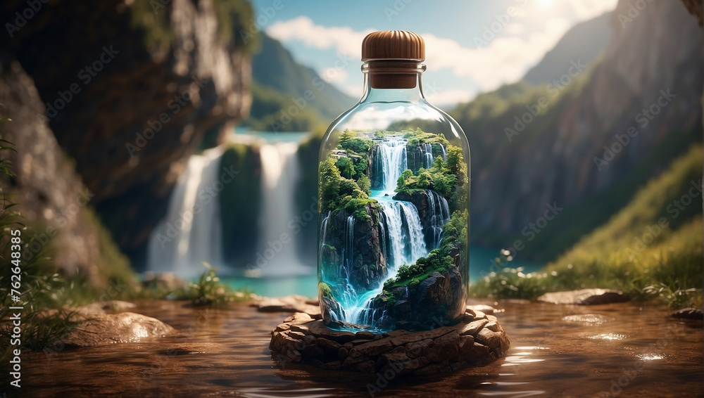 water fall in a bottle nice look for wallpapers water fall in a bottle nice look for wallpapers
