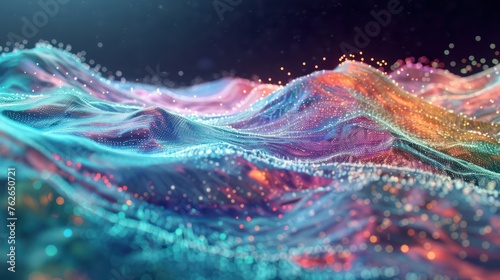 Digital color Waves. Abstract Particle waving technology