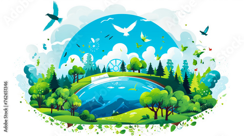 Ecology concept. World environment day. Vector illustration in flat style © Muhammad