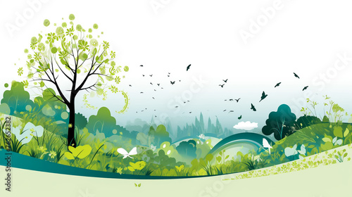 Ecology concept. World environment day. Vector illustration in flat style 