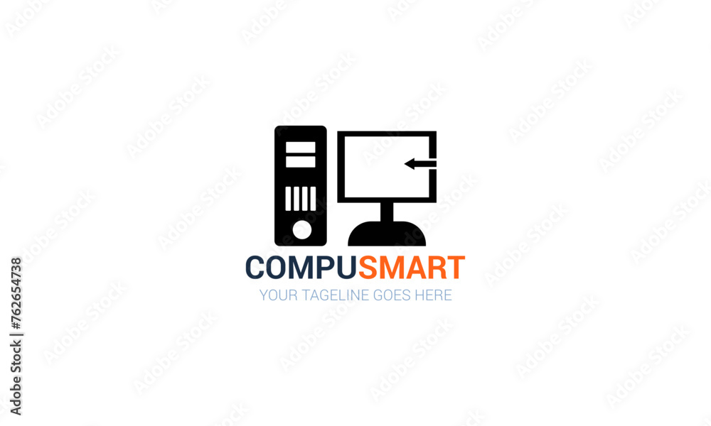 Illustration modern computer logo design template
Illustration modern computer logo design template