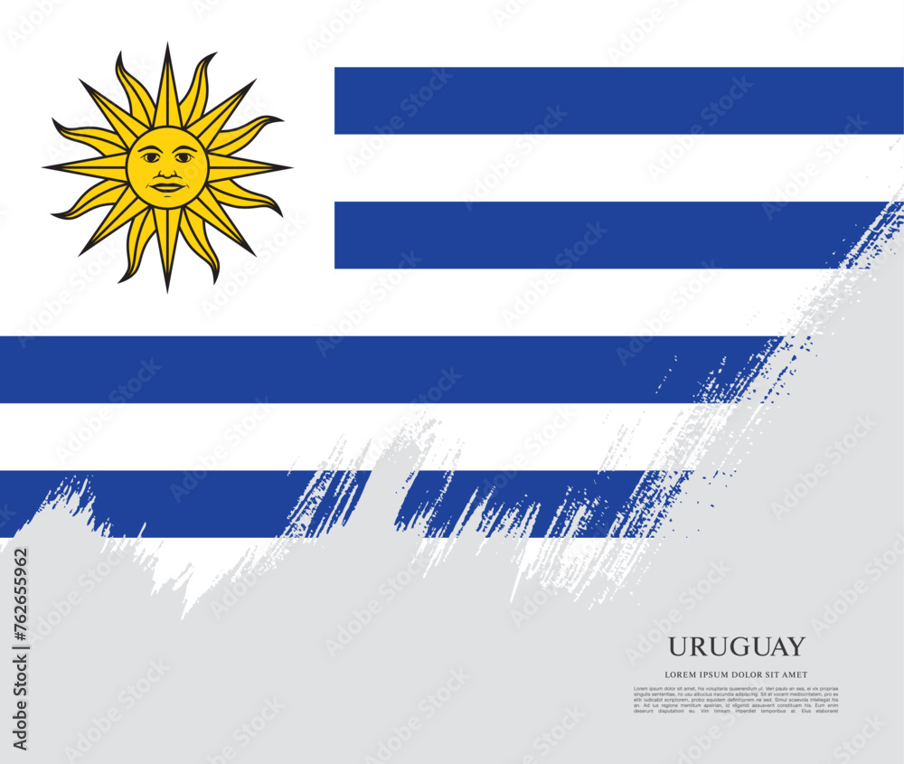 Obraz premium Flag of Uruguay vector illustration