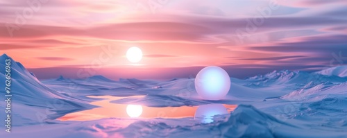 A large ball is floating in a calm body of water
