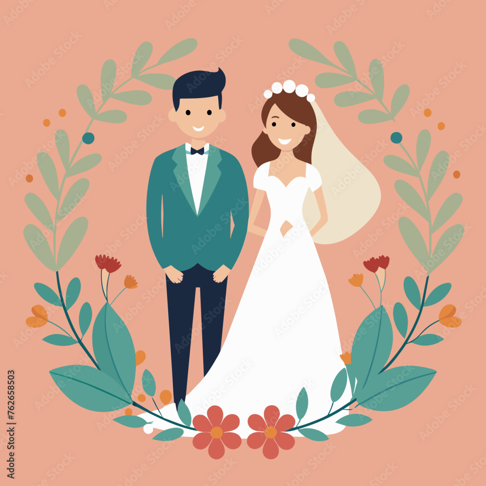 Wedding Card Invitation Elements Vector Illustration
