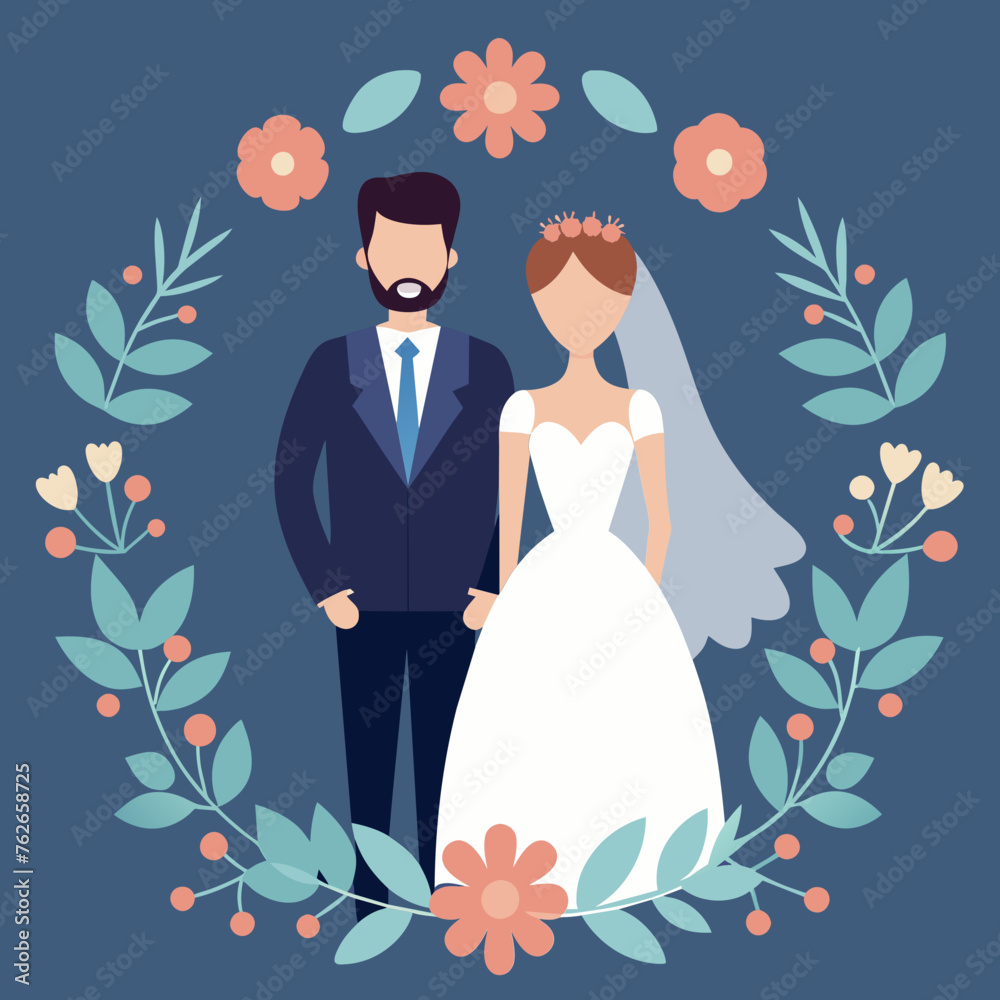 bride and groom with bouquet bride and groom with bouquet