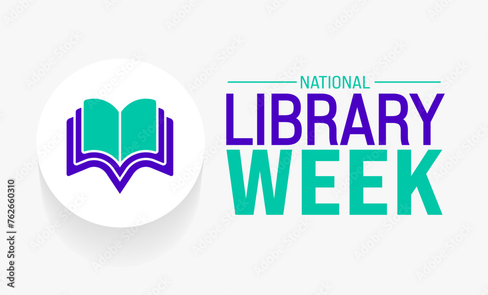 April is National Library Week background template. Holiday concept. use to background, banner