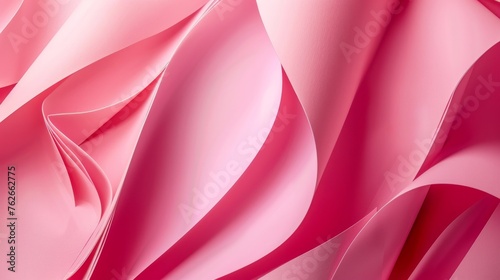 Soft, abstract background with 3 overlapping curvy pink paper pieces, evoking a gentle and soothing aesthetic.