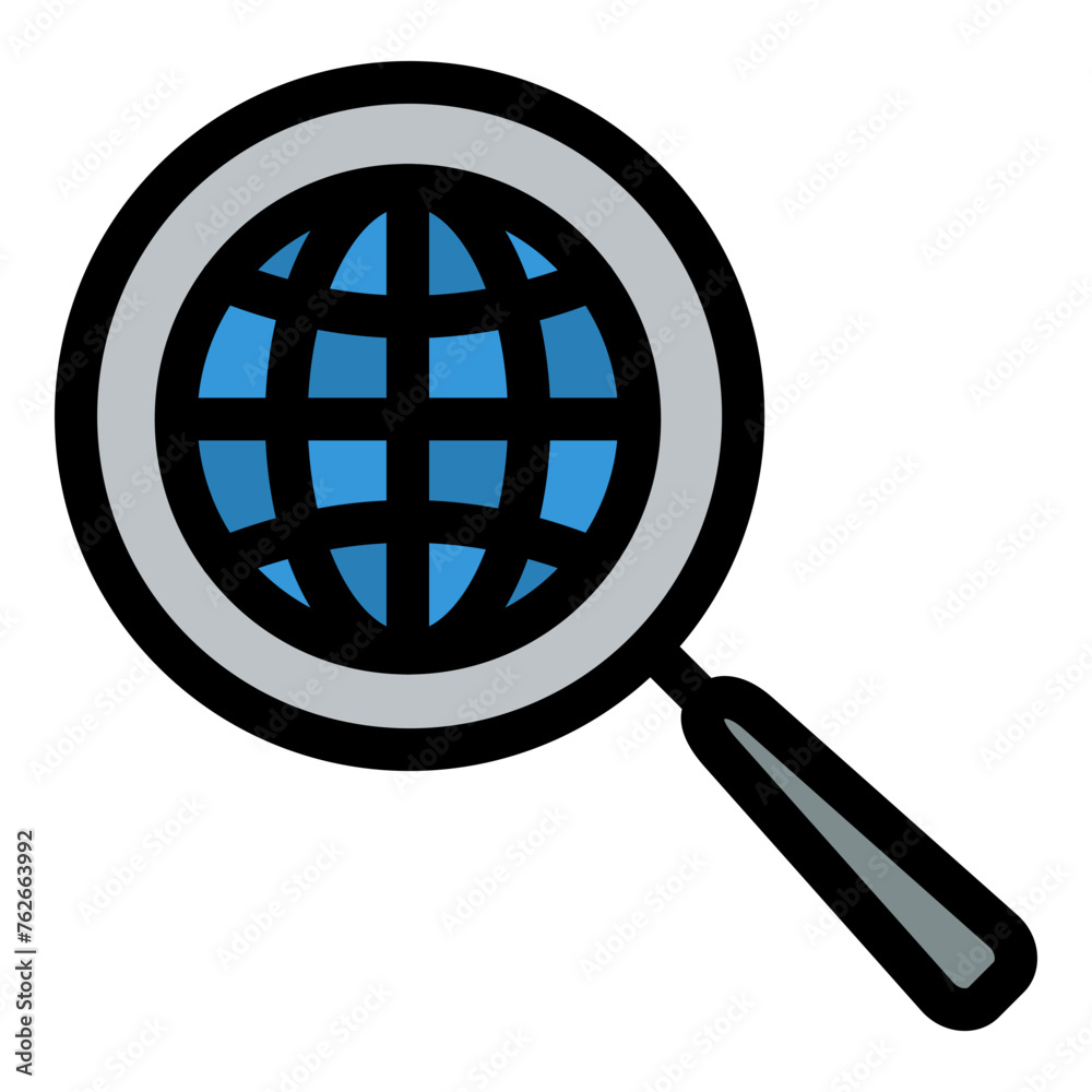 Globe, magnifier glass, search, development Icon Globe, magnifier glass, search, development Icon