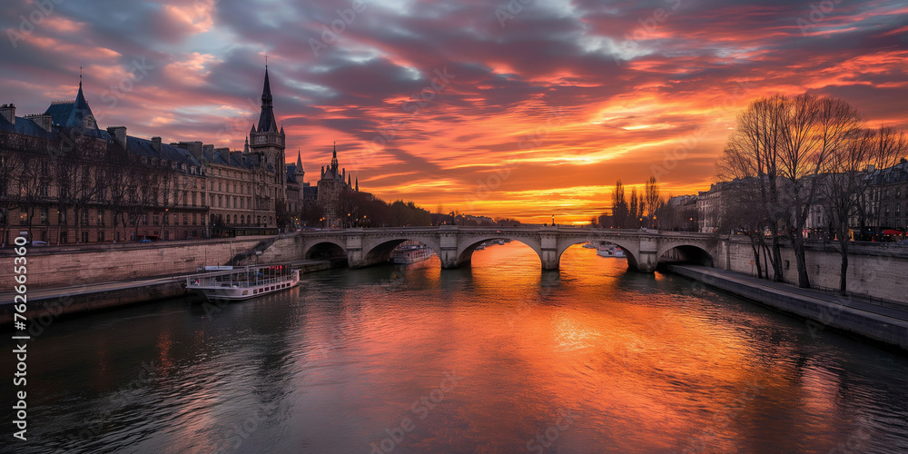 Sunset Serenade on the Seine