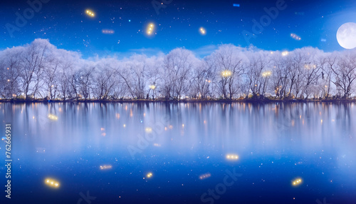 winter night landscape © Danmarpe