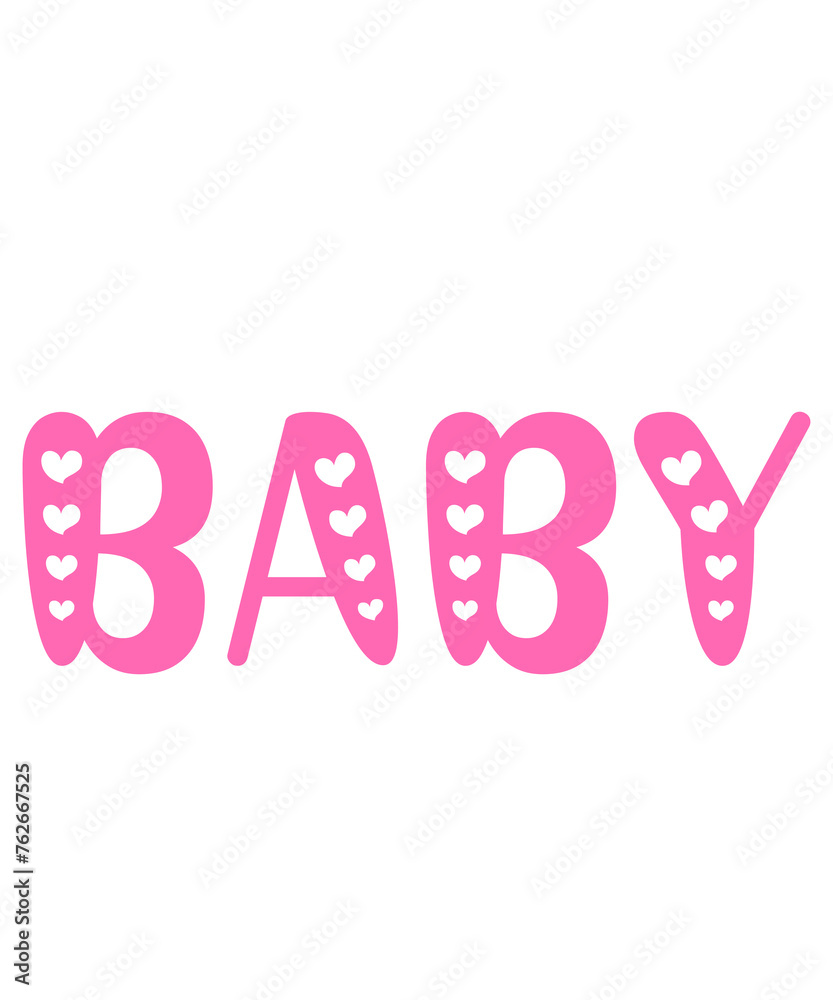 Baby typography design on plain white transparent isolated background for card, shirt, hoodie, sweatshirt, apparel, tag, mug, icon, poster or badge