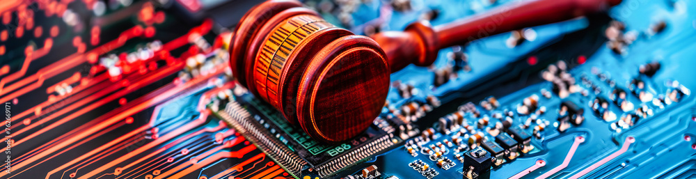 Obraz premium Legal and justice concept with gavel, law books, and judges hammer in a courtroom setting for legal proceedings