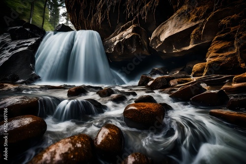 waterfall in the mountains